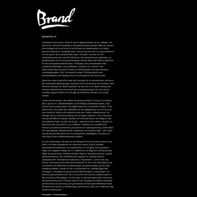 BRAND - ANARKISTISK TIDNING startsida 2010