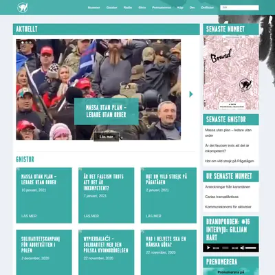 BRAND - ANARKISTISK TIDNING startsida 2021