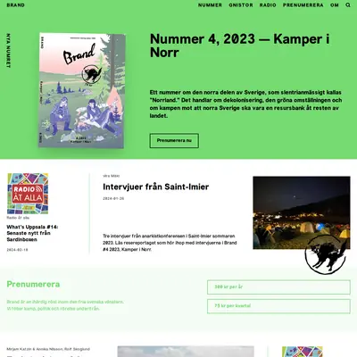 BRAND - ANARKISTISK TIDNING startsida 2024