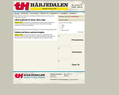 tidningenharjedalen.se TV startsida 2009