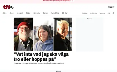 tidningenharjedalen.se TV startsida 2026