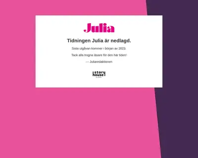 www.tidningenjulia.se startsida 2023