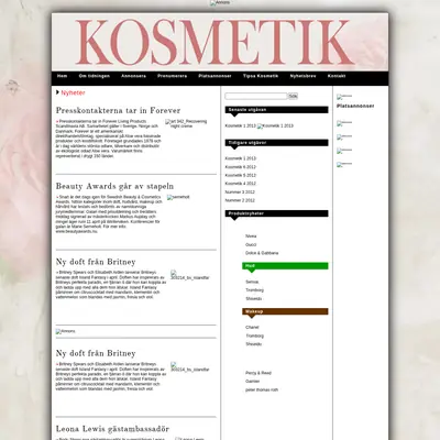 www.tidningenkosmetik.se startsida 2013