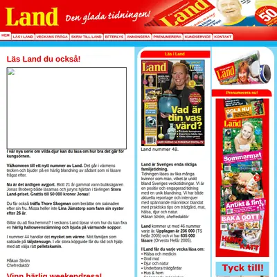 tidningenland.se startsida 2006