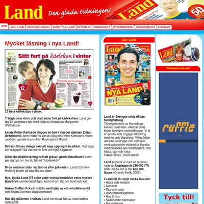 tidningenland.se startsida 2007