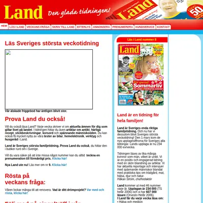 tidningenland.se startsida 2008