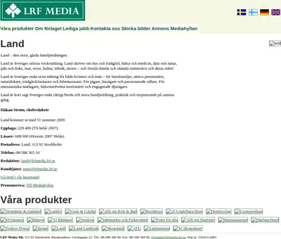 tidningenland.se startsida 2009