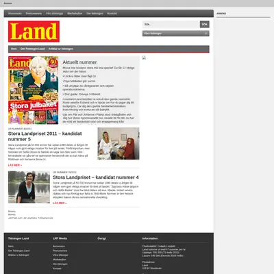 tidningenland.se startsida 2011