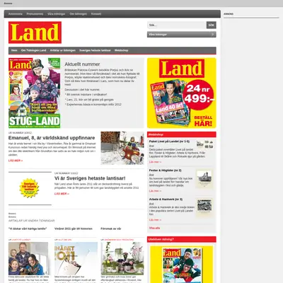 tidningenland.se startsida 2012