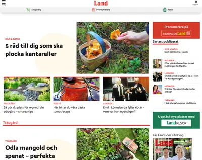 tidningenland.se startsida 2023