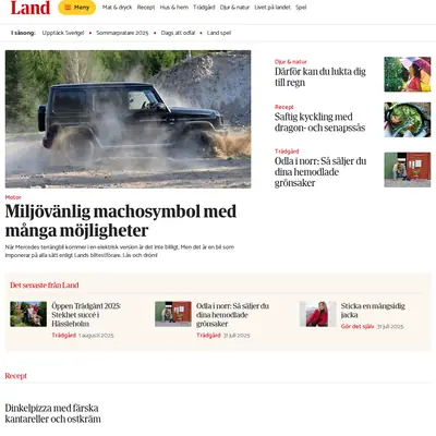 tidningenland.se startsida 2025