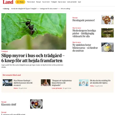 tidningenland.se startsida 2026