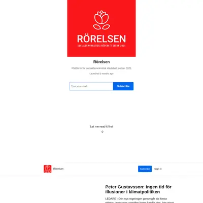 Rörelsen www.tidningenrorelsen.se startsida 2021