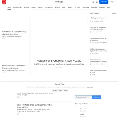 Rörelsen www.tidningenrorelsen.se startsida 2026