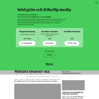 Syre, tidningensyre.se startsida 2020