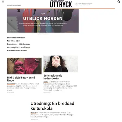 tidningenuttryck.net startsida 2016