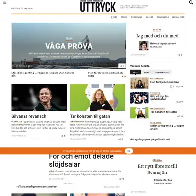 tidningenuttryck.net startsida 2018