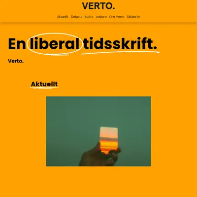 VERTO, www.tidningenverto.se startsida 2026