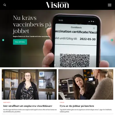 www.tidningenvision.se startsida 2022