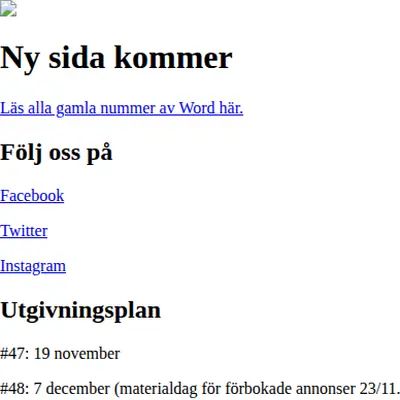 tidningenword.se startsida 2016