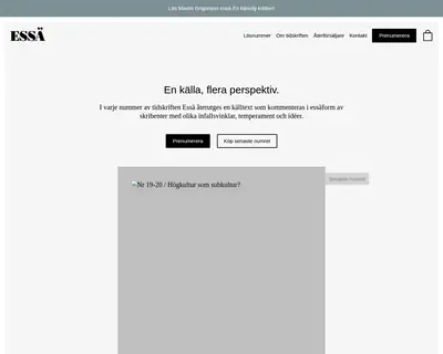 ESSÄ startsida 2025
