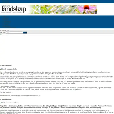 Tidskriften Landskap startsida 2021