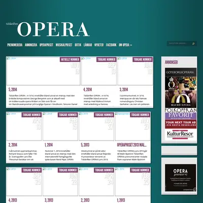 Tidskriften OPERA startsida 2015