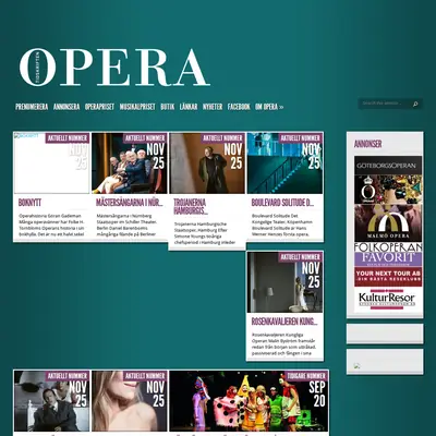Tidskriften OPERA startsida 2016