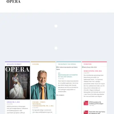 Tidskriften OPERA startsida 2022