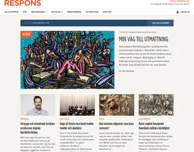 tidskriftenrespons.se startsida 2022