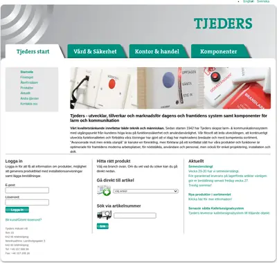 tjeders.se startsida 2010