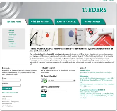 tjeders.se startsida 2011