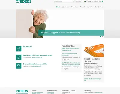 tjeders.se startsida 2017