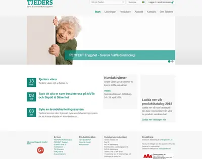 tjeders.se startsida 2018
