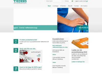 tjeders.se startsida 2019