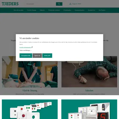 tjeders.se startsida 2025