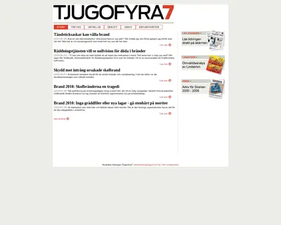 www.tjugofyra7.se startsida 2010
