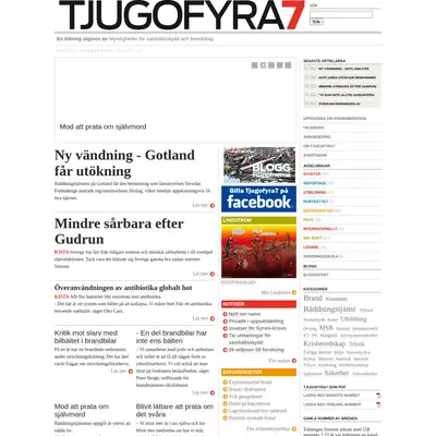 www.tjugofyra7.se startsida 2014