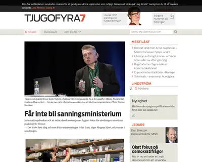 www.tjugofyra7.se startsida 2020