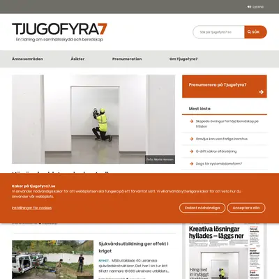 www.tjugofyra7.se startsida 2023