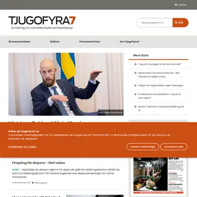 www.tjugofyra7.se startsida 2024
