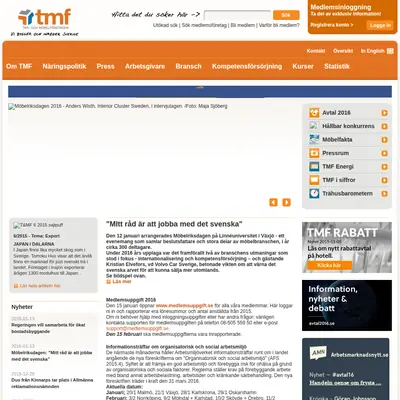 Trä & Möbelforum startsida 2016