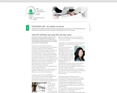 www.tofindout.se startsida 2012
