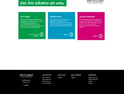 www.tofindout.se startsida 2015