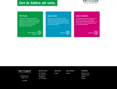 www.tofindout.se startsida 2016