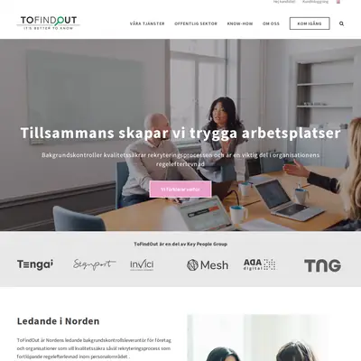 www.tofindout.se startsida 2023