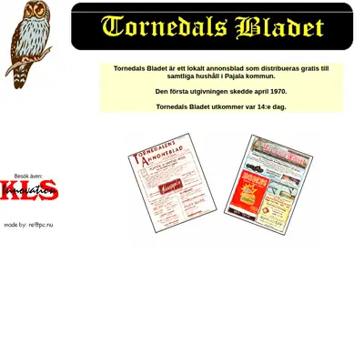 Tornedalsbladet startsida 2007