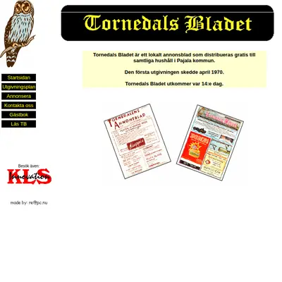 Tornedalsbladet startsida 2008