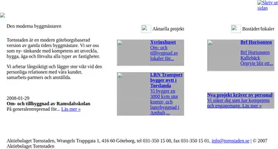 Tornstaden Aktuellt startsida 2008