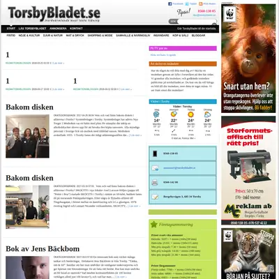 TorsbyBladet startsida 2018